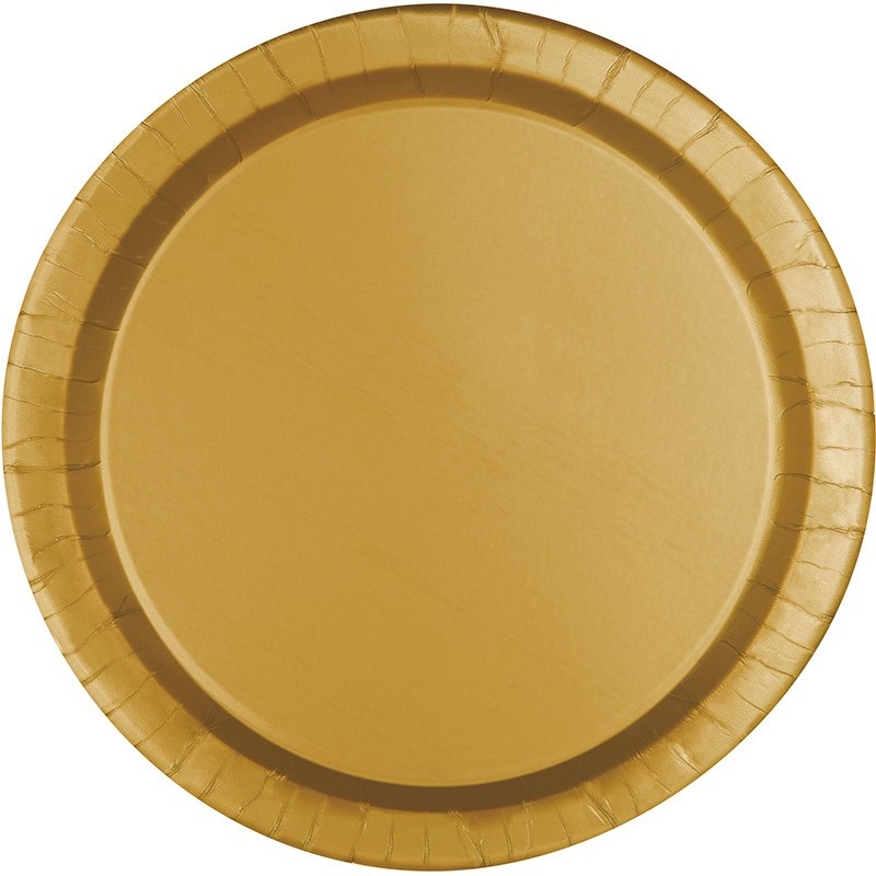 8 paper plates Vera gold 23cm