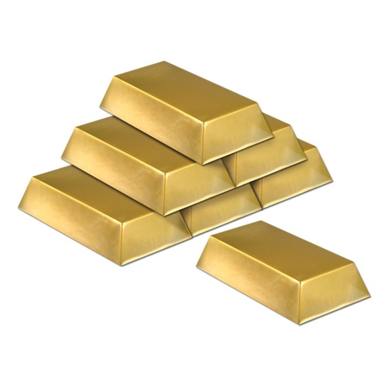 Authentic gold bars in a set of 6 10x19cm
