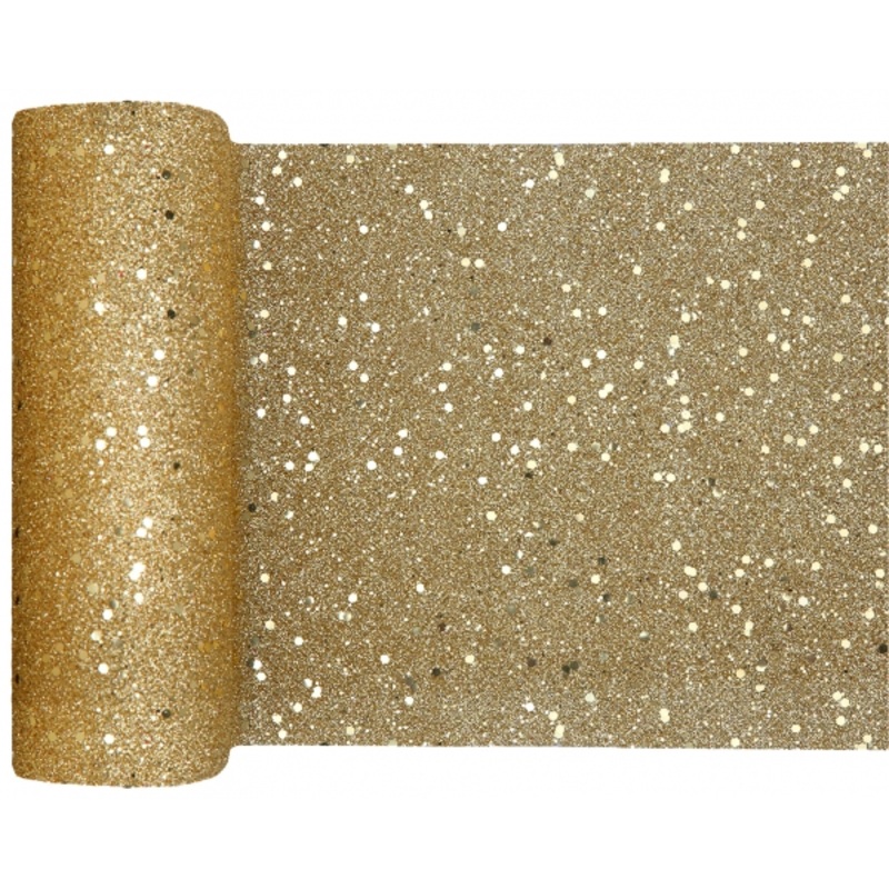 Golden glitter table runner 5m