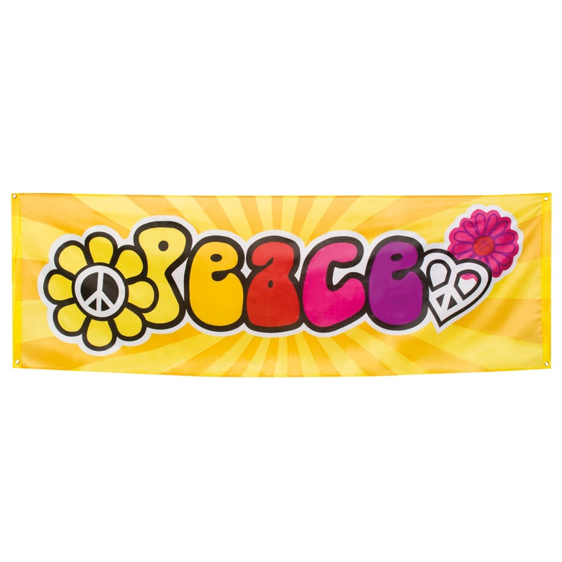 Hippie Peace Party Banner 74cm x 2.2m