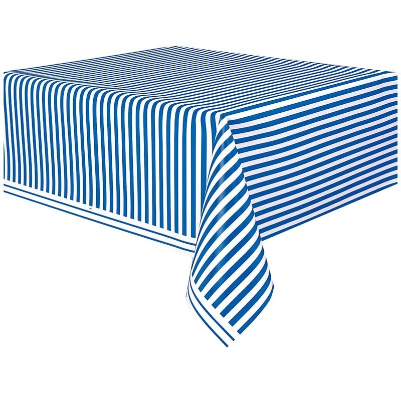 Party tablecloth Victoria blue striped 137 x 274cm