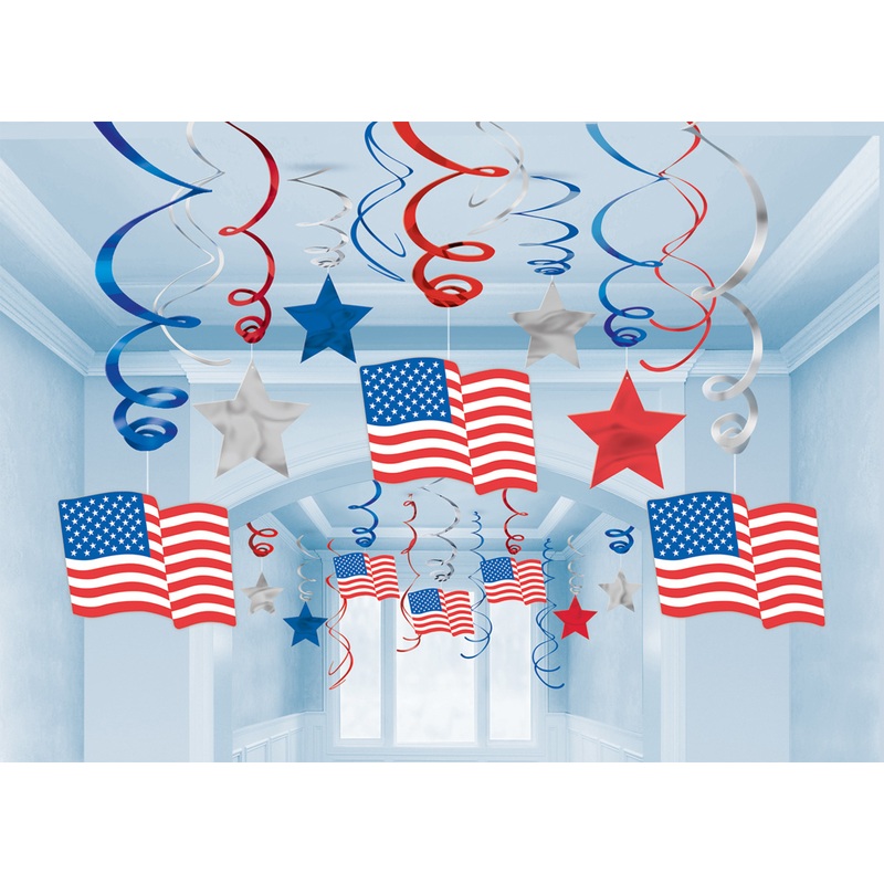 United States Of America swirl hanging decoration