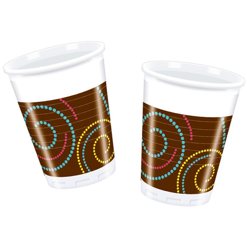 10 retro look cups 200ml