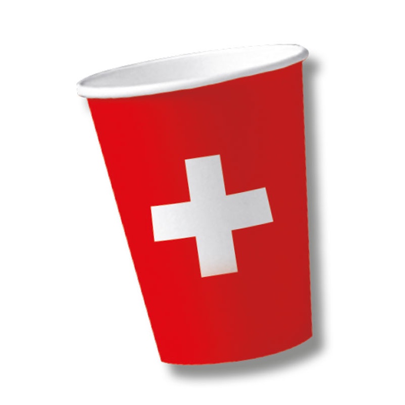 10 Switzerland party cups 200ml