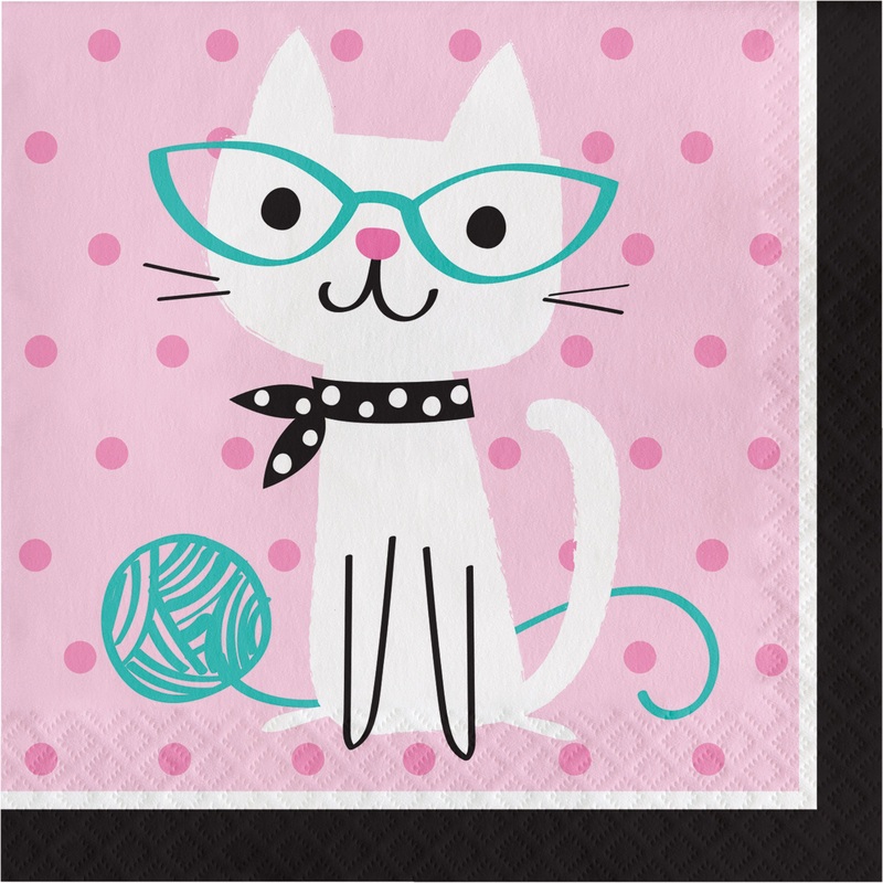 16 cats hotel napkins 33cm