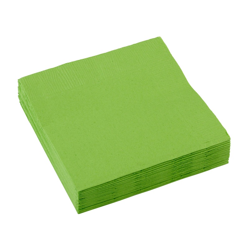 20 party buffet paper napkins kiwi green