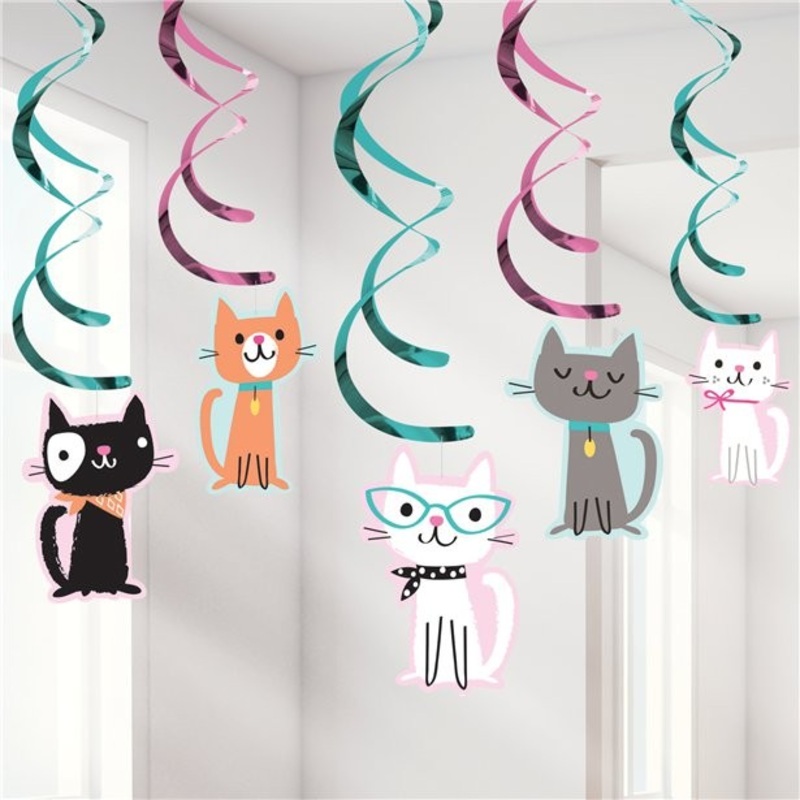 5 hanging spirals cats 99cm