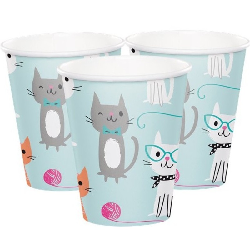 8 cats hotel paper cups 255ml