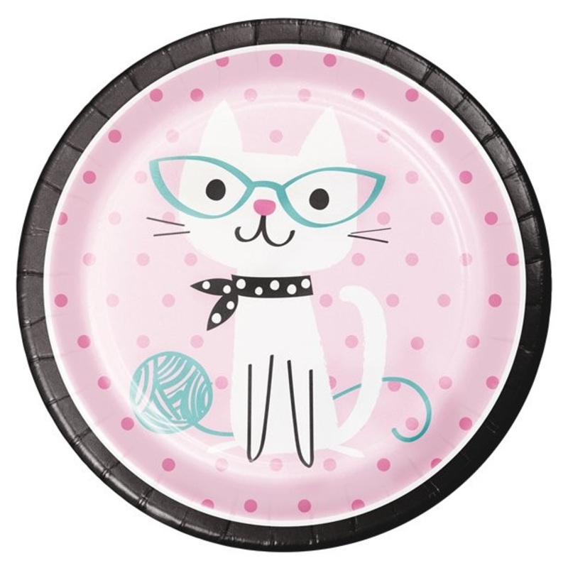 8 Happy Cats paper plates 23cm