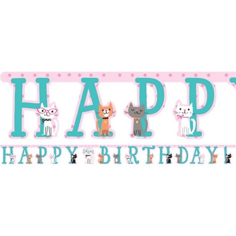 Cats Happy Birthday Garland 2.1m