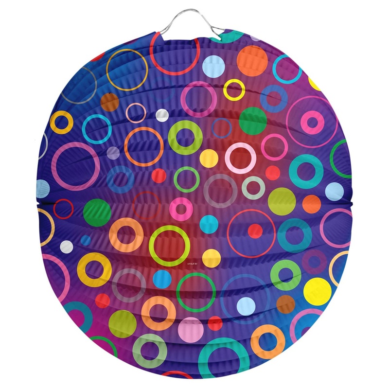 Colorful disco lantern with circles