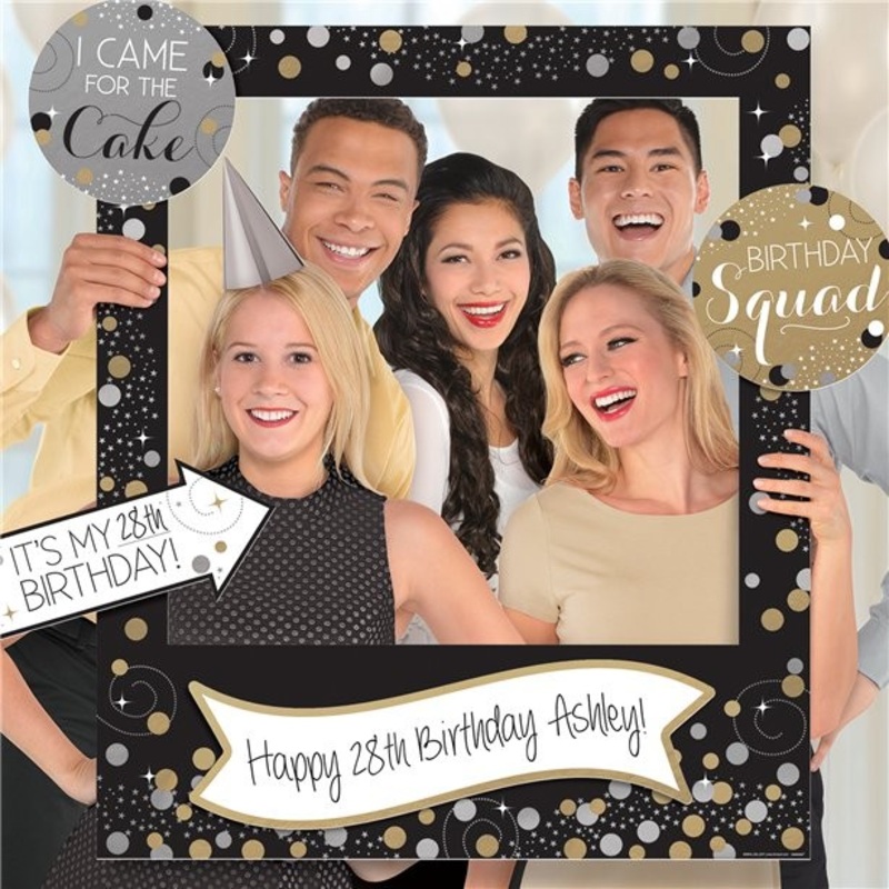Happy Birthday photo frame and accessories