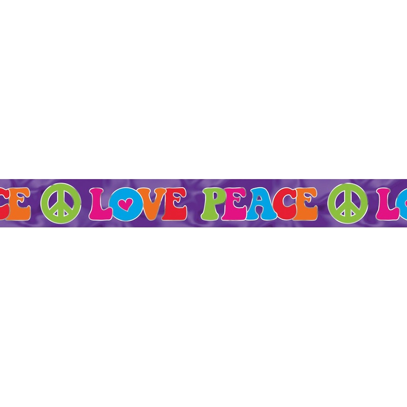 Love Peace Hippie foil banner 7.6m