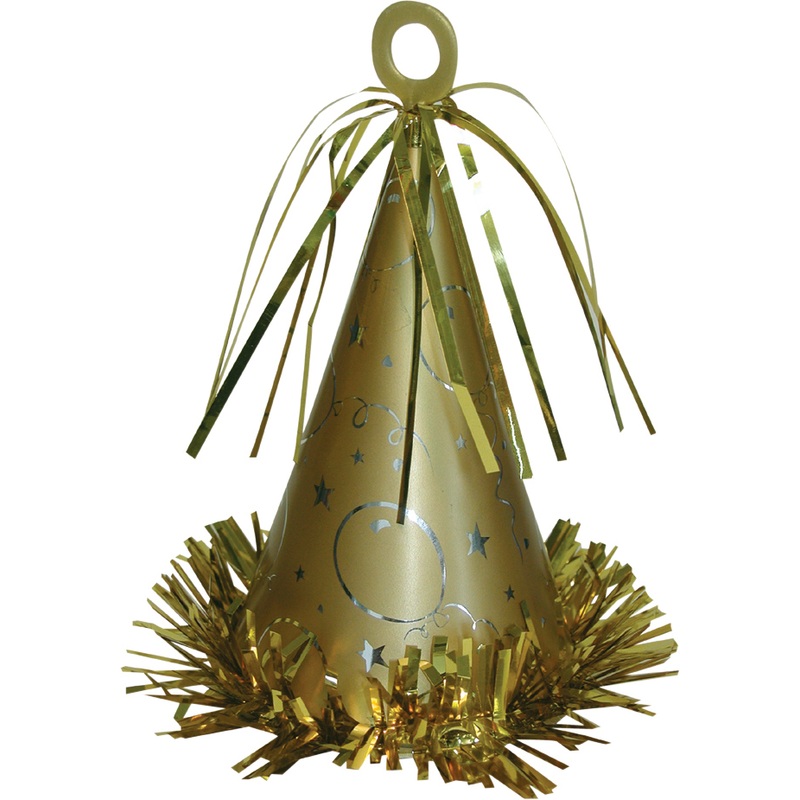 Party hat balloon weight gold