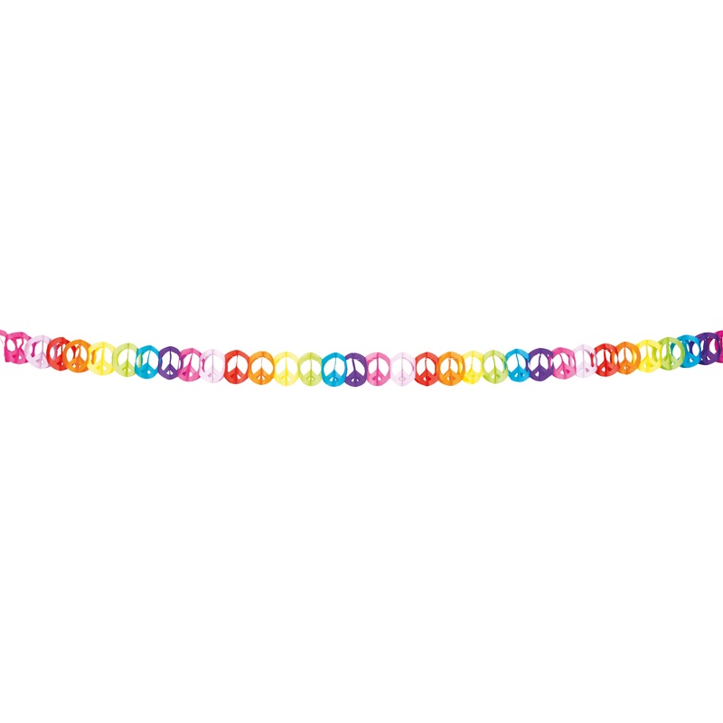 Peace hippie party garland 4m