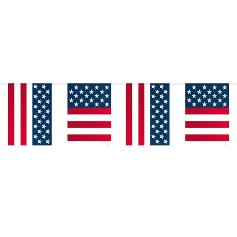 Pennant chain USA Party with 15 pennants 10m