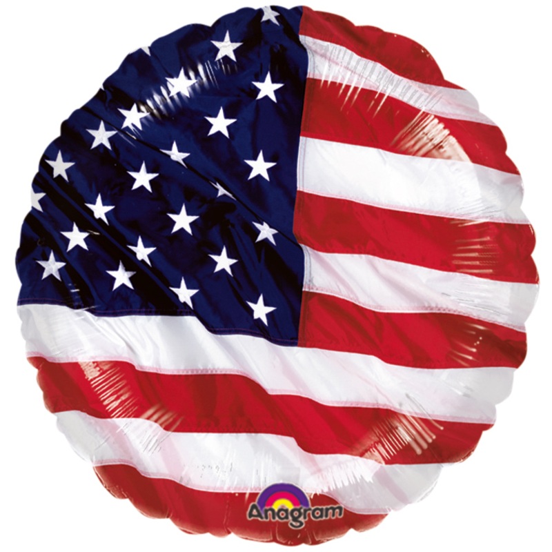 Round USA flag foil balloon