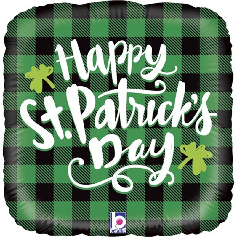 St Patricks Day balloon plaid 45cm