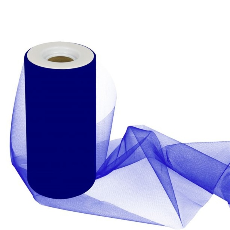 Tulle table decoration roll royal blue 25m x 15cm