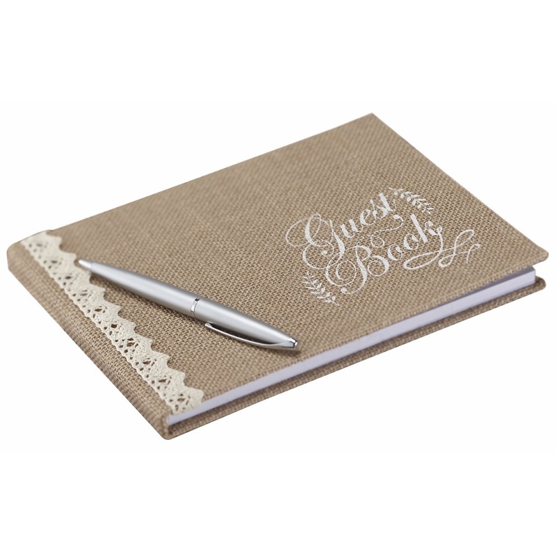 Vintage jute guest book 24cm x 17cm