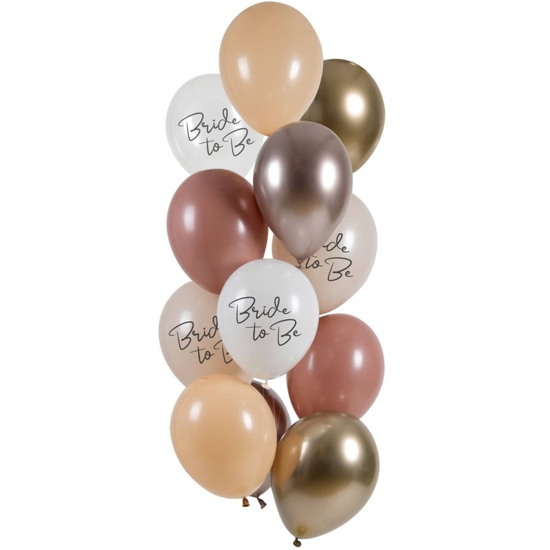 12 elegant bride to be balloons