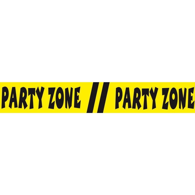 15m barrier tape party zone yellow
