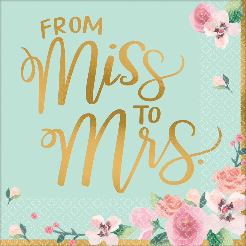 16 Miss to Mrs napkins 33cm