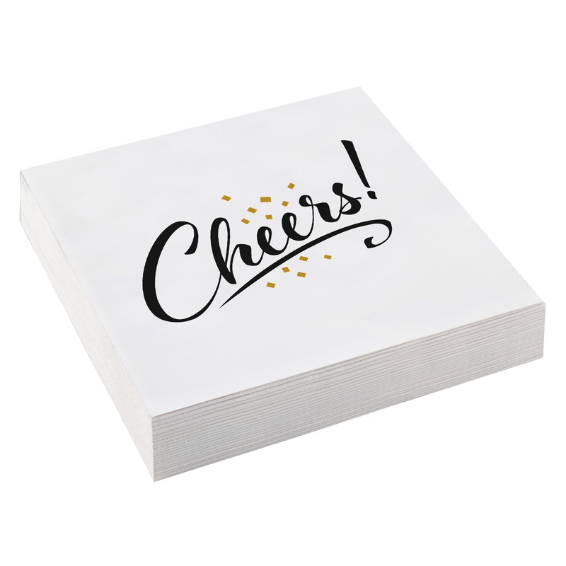20 Golden Wishes Napkins 33cm