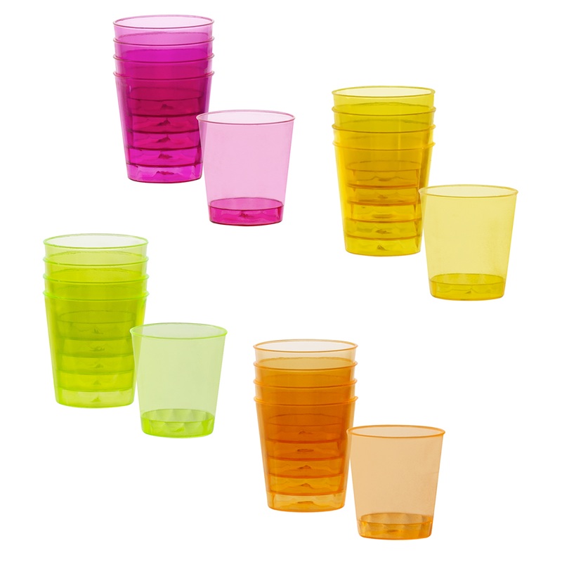20 neon shot glasses 2cl