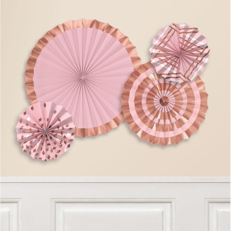 4 Rosy Dreams paper rosettes