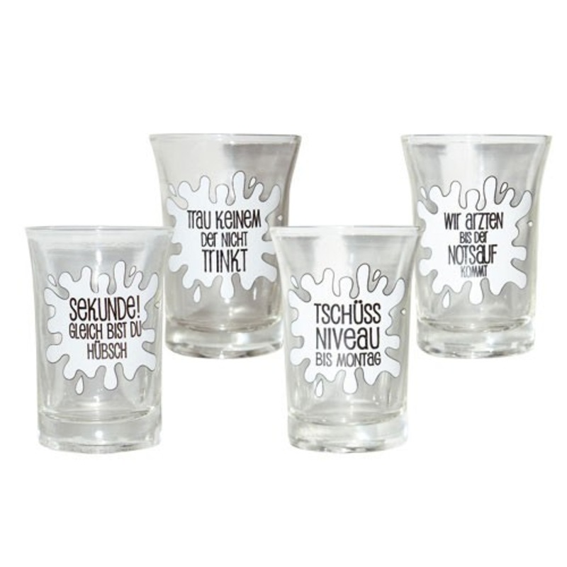 4 shot glasses drinking slogans