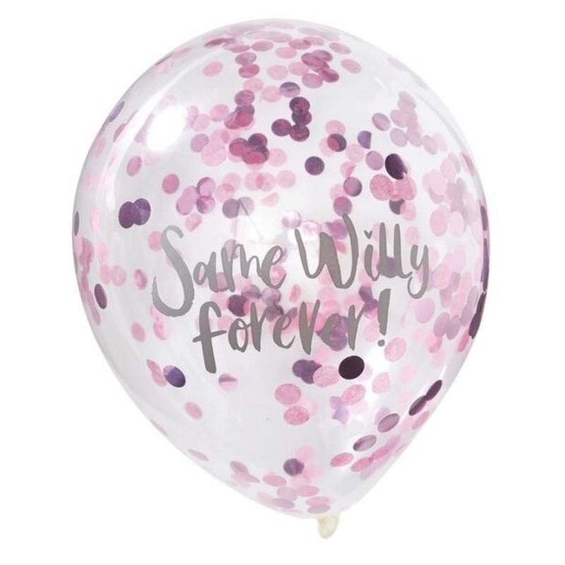 5 Bride Tribe Same Willy balloons 30cm