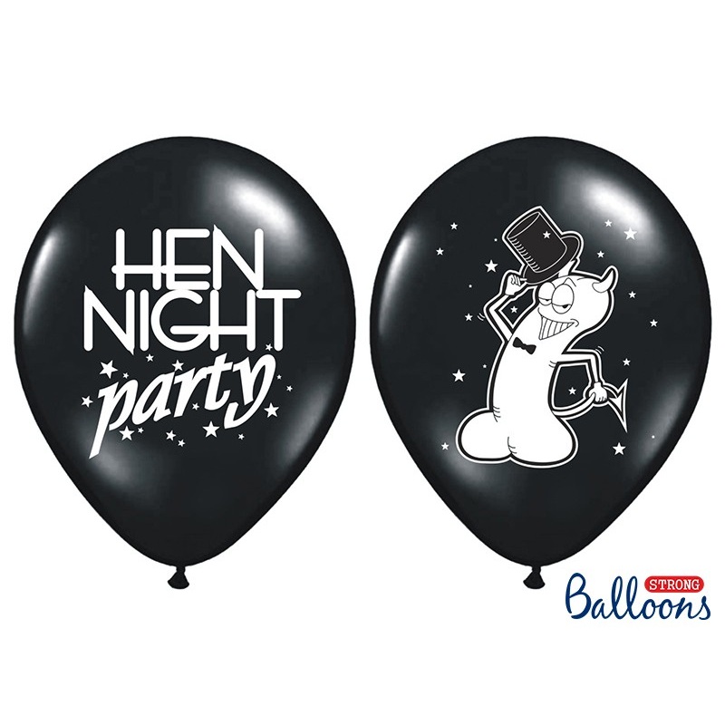 6 balloons JGA Hen Night Party black