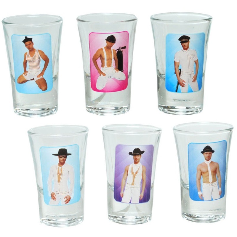 6 stripper shot glasses