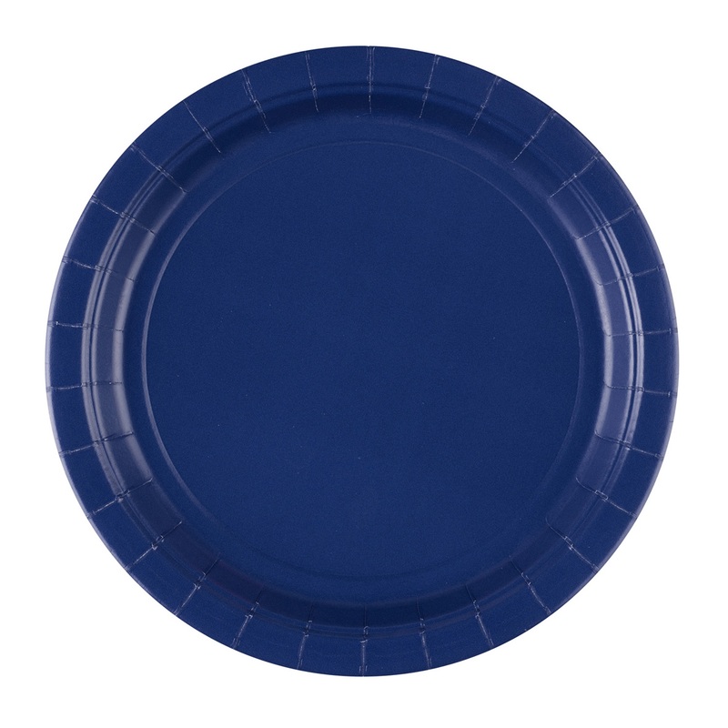 8 paper plates Partytime dark blue 22.8cm