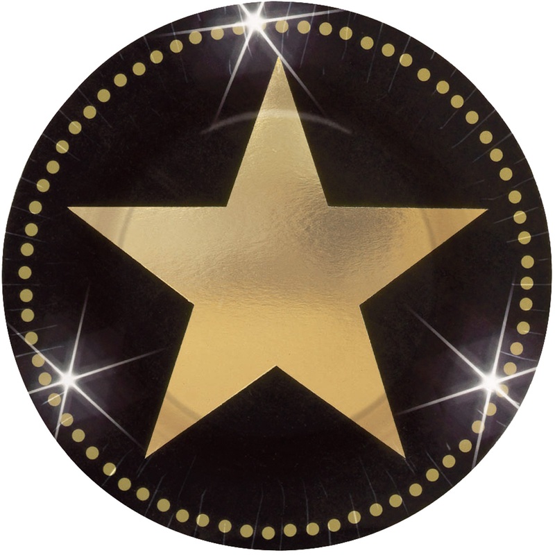 8 paper plates Partytime Hollywood 17.7cm
