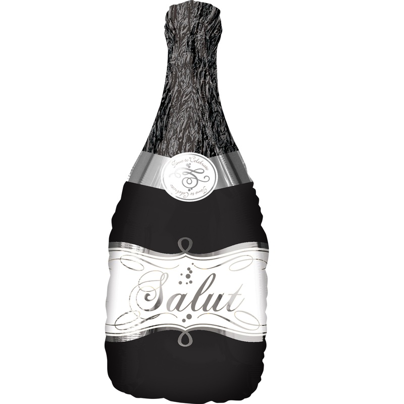 Champagne foil balloon black 91cm