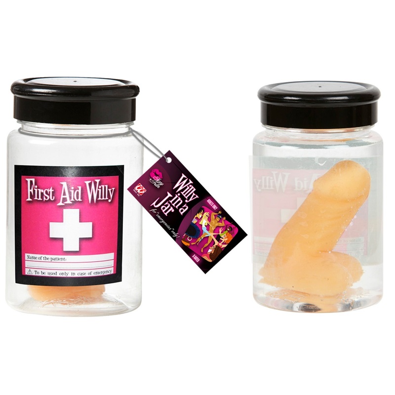 First aid jar with emergency Willy