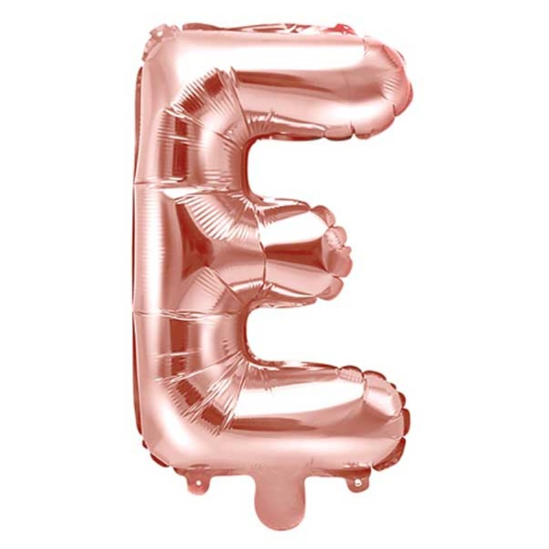 Foil balloon E rose gold 35cm