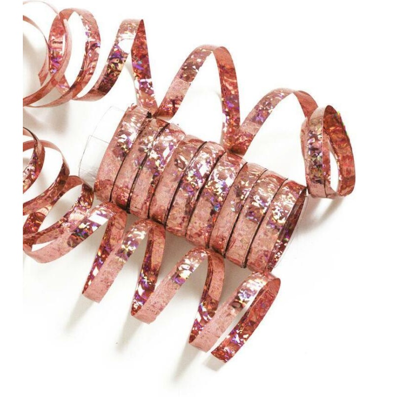 Holographic Glitter Streamer Rose Gold