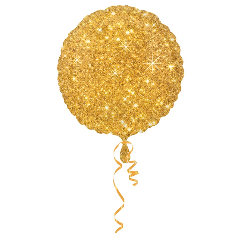 Noble glitter diamond foil balloons in gold