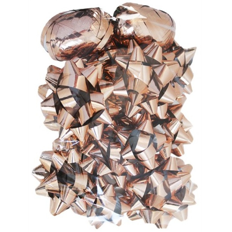 Rose gold rosette & ribbon set