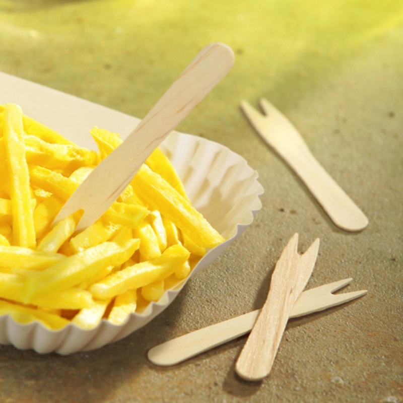 1000 FSC wood fries forks Alceste 8.5cm