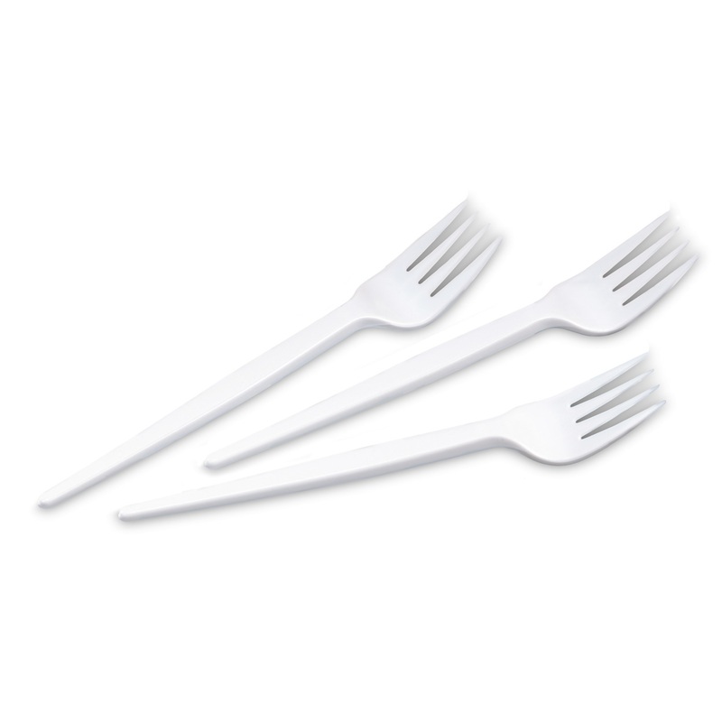 25 party buffet forks white 16.5cm