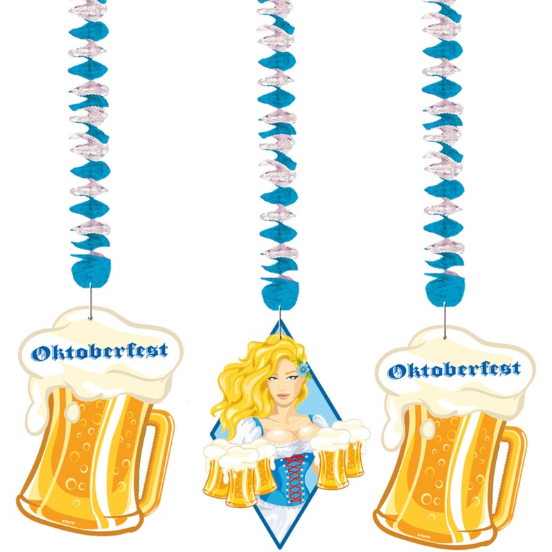3 Oktoberfest Spiral Hangers Beer Liesl 70cm