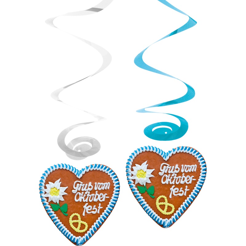 4 Oktoberfest Decorative Spirals 80cm