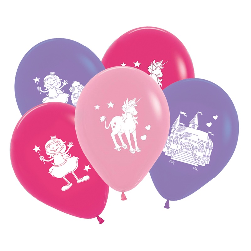 5 fairy tale princess balloons in 3 colors