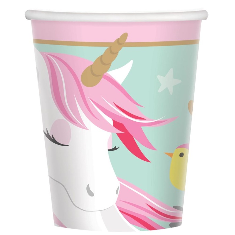 8 magical unicorn Ella paper cups 250ml