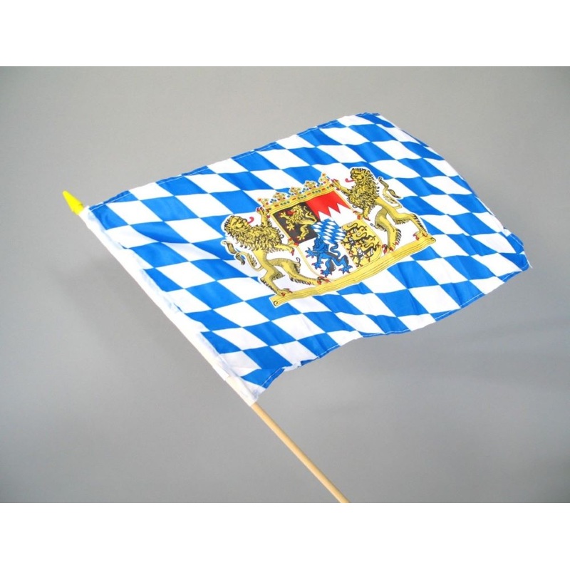 Bavarian Flag with Pole 45 x 30cm
