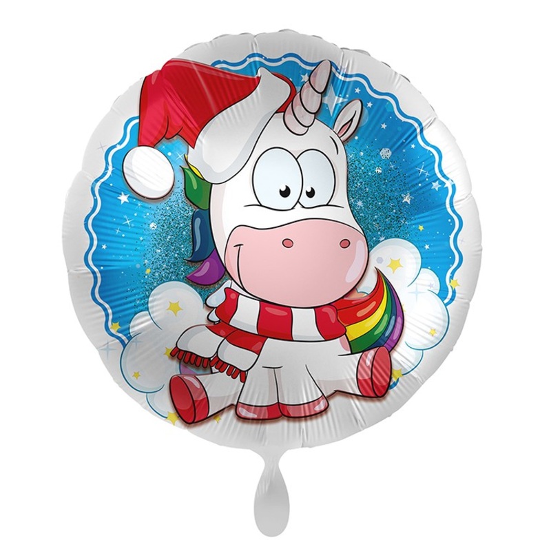 Christmas unicorn foil balloon 45cm